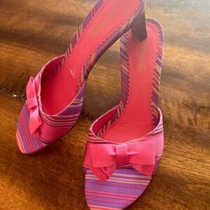 Colorful Women's Heels with Bow Accent